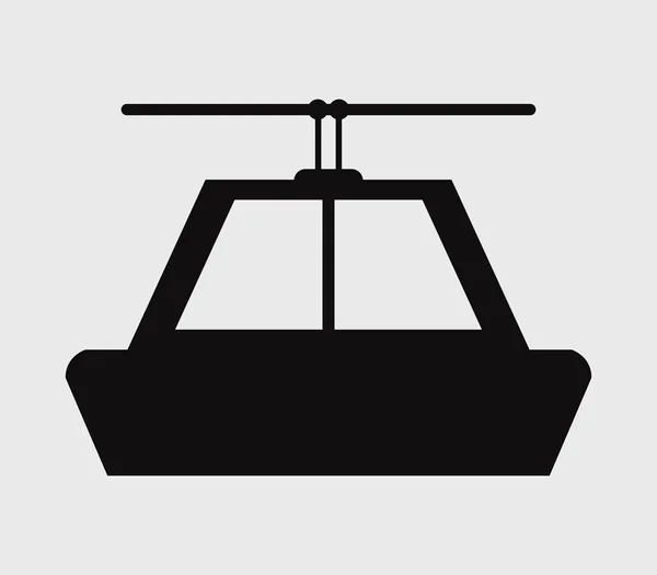 Cable Car Icon White Background — Stock Vector
