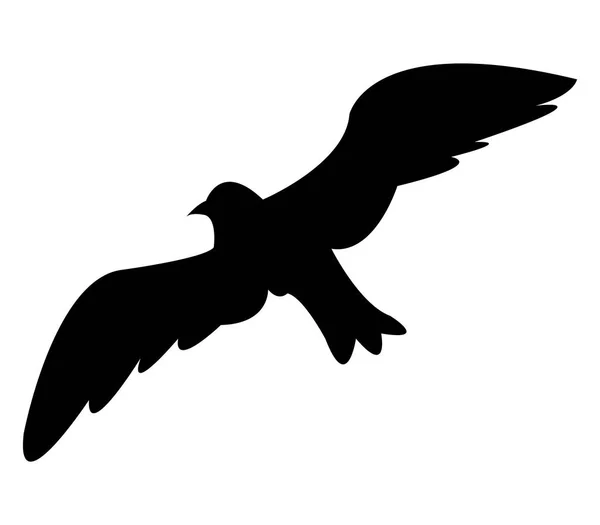 Seagull Silhouette White Background — Stock Vector