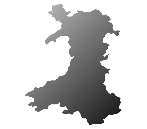 Wales Carte Sur Fond Blanc — Image vectorielle