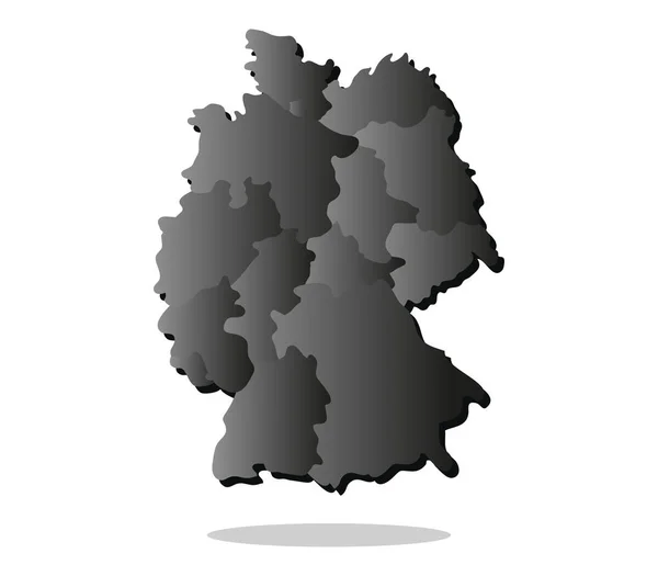 Карта Германии Регионами Белом Фоне — стоковый вектор