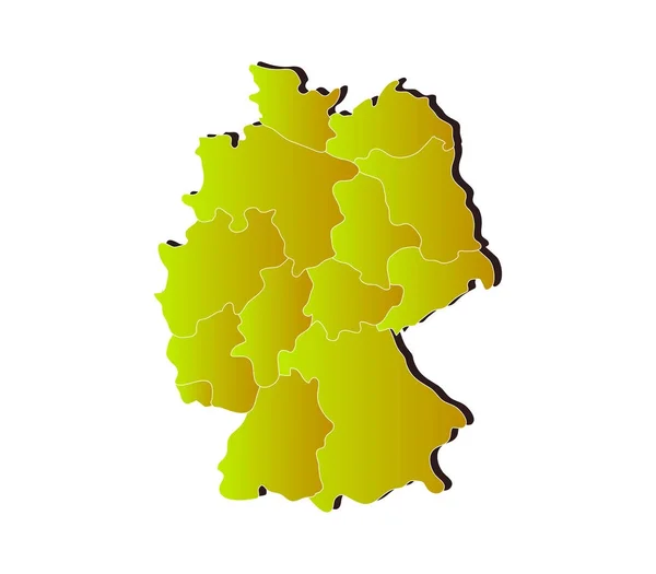 Mapa Alemania Con Regiones Sobre Fondo Blanco — Vector de stock