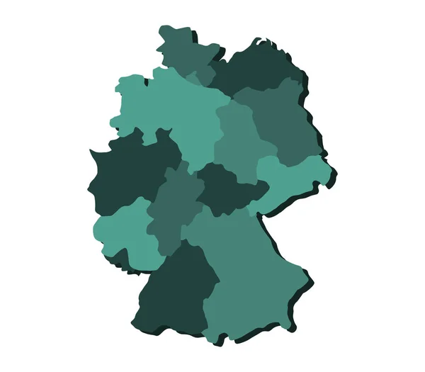 Mapa Alemania Con Regiones Sobre Fondo Blanco — Vector de stock