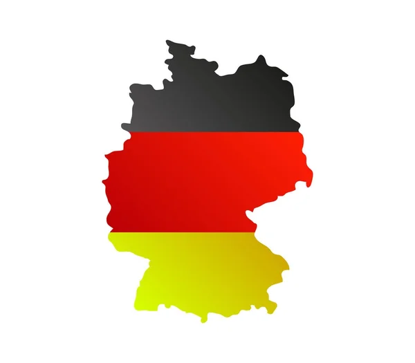 Χάρτης Γερμανία Σημαία — Διανυσματικό Αρχείο