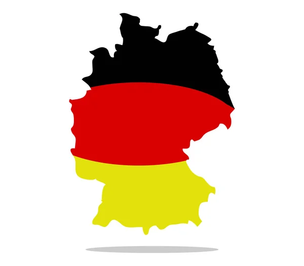 Mapa Alemania Con Bandera — Archivo Imágenes Vectoriales
