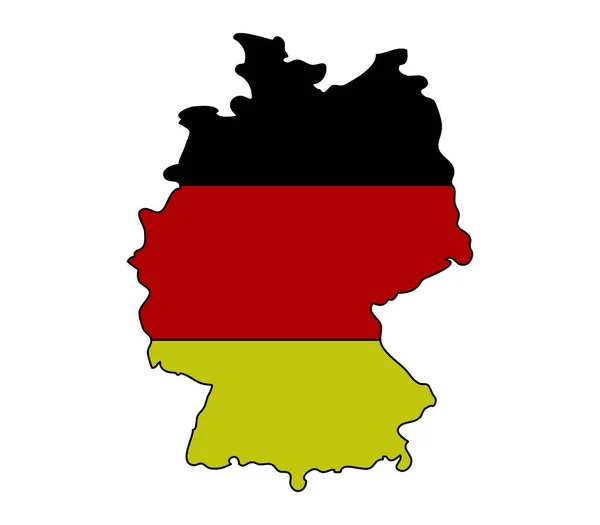 Mapa Alemania Con Bandera — Vector de stock