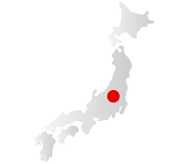 白い背景の上の旗と日本地図 — ストックベクタ