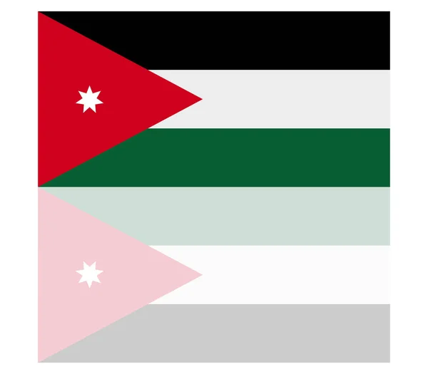 Ιορδανία Σημαία Λευκό Φόντο — Διανυσματικό Αρχείο