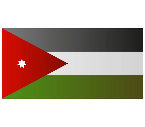 Jordanische Flagge Auf Weißem Hintergrund — Stockvektor