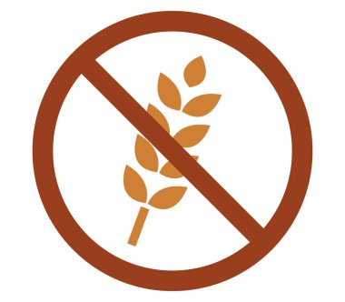 Beyaz arkaplanda glütensiz simge