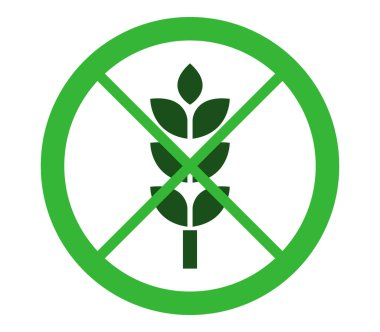 Beyaz arkaplanda glütensiz simge