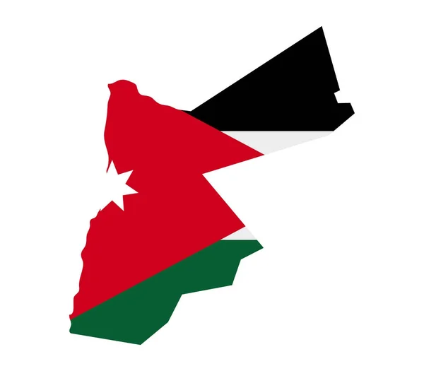 Jordanië Kaart Met Vlag Witte Achtergrond — Stockvector