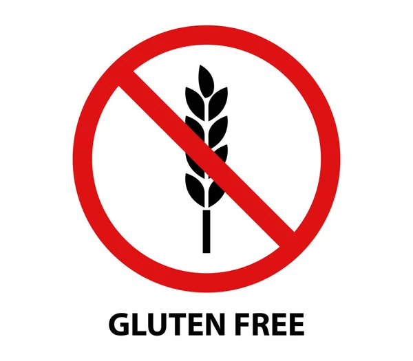 Icono Libre Gluten Sobre Fondo Blanco — Vector de stock