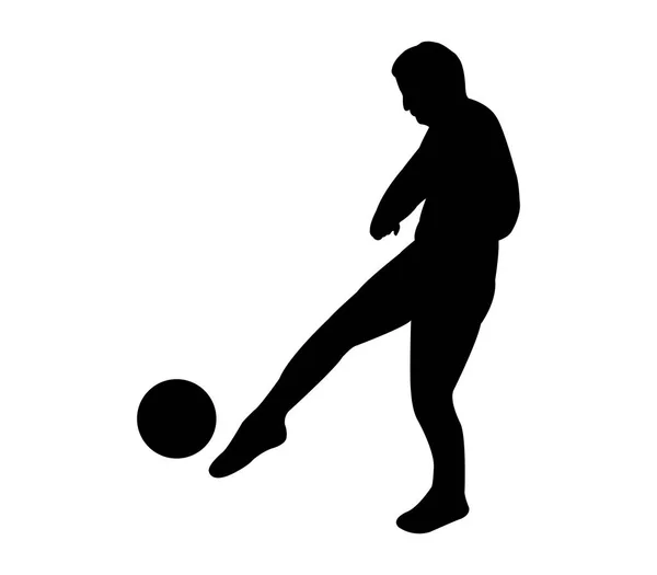 Footballeur Sur Fond Blanc — Image vectorielle