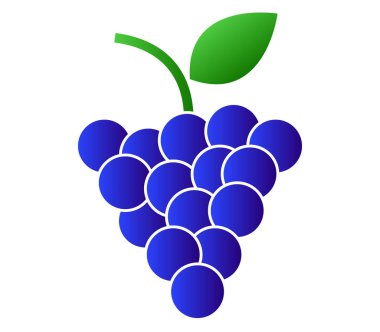 Beyaz arka plan üzerinde üzüm simgesi