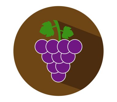 Beyaz arka plan üzerinde üzüm simgesi