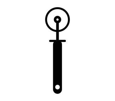 Pizza kesici simgesi beyaz arka plan üzerinde