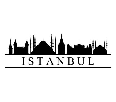 Beyaz arka plan üzerinde manzarası istanbul