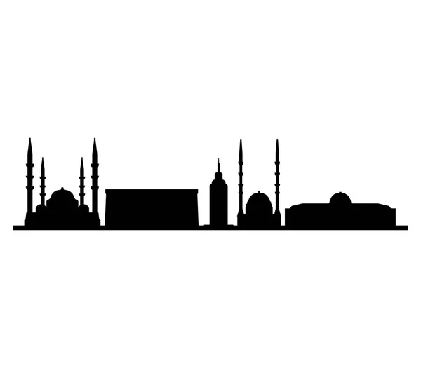 Ankara Skyline Sobre Fondo Blanco — Vector de stock