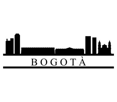 Beyaz arka plan üzerinde Bogota manzarası