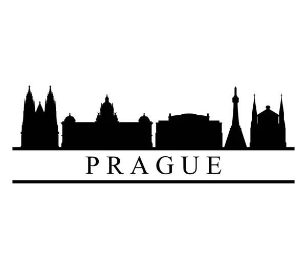 Prague Skyline Fundo Branco — Vetor de Stock