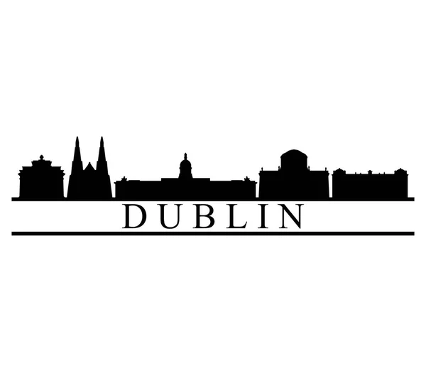 Skyline Dublin Białym Tle — Wektor stockowy