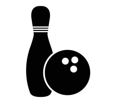 Bowling simgesi beyaz arka plan üzerinde