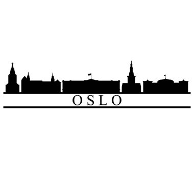 Beyaz arka plan üzerinde manzarası oslo