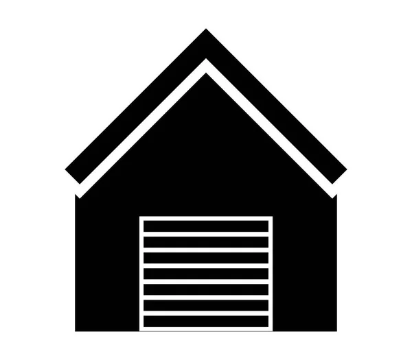 Garage Pictogram Witte Achtergrond — Stockvector