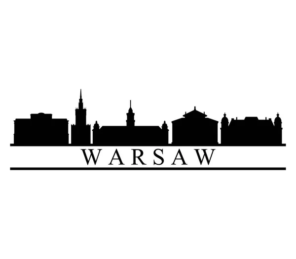 Sierra Warsaw Skyline Sobre Fondo Blanco — Vector de stock