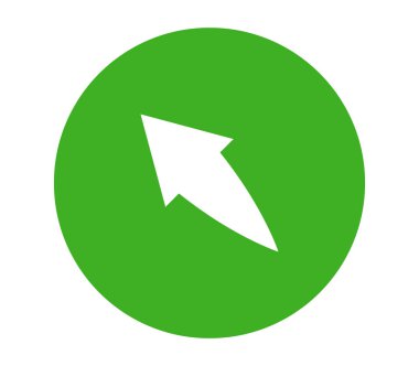 Beyaz arkaplanda ok simgesi