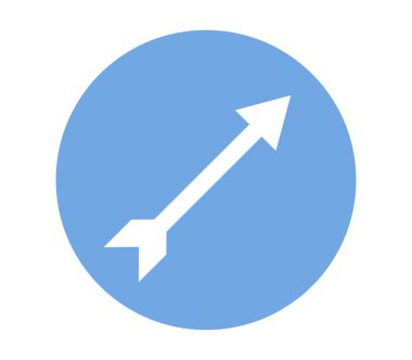 Beyaz arkaplanda ok simgesi