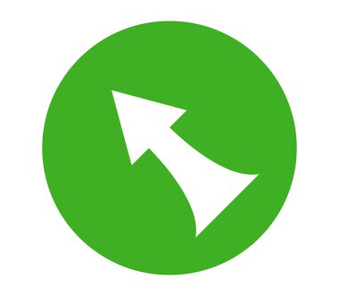 Beyaz arkaplanda ok simgesi