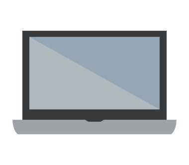 Beyaz arka plan üzerinde dizüstü bilgisayar simgesi