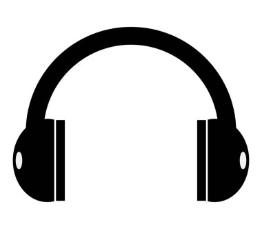 Beyaz arkaplanda kulaklık simgesi