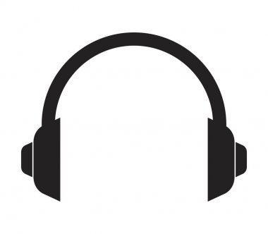 Beyaz arkaplanda kulaklık simgesi