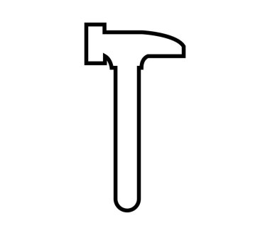 Beyaz arka plan üzerinde çekiç simgesi