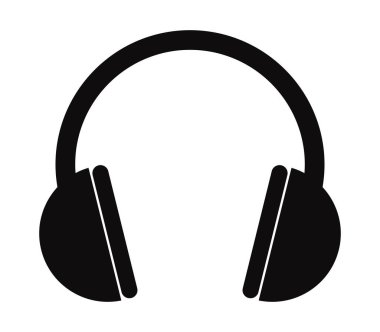 Beyaz arkaplanda kulaklık simgesi