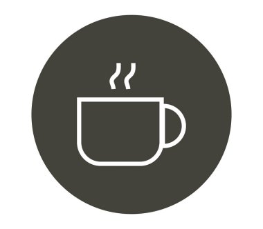 Beyaz arkaplanda kahve fincanı simgesi