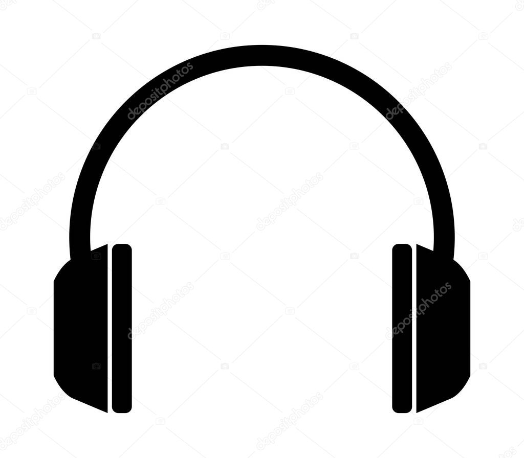 Headphones icon on white background