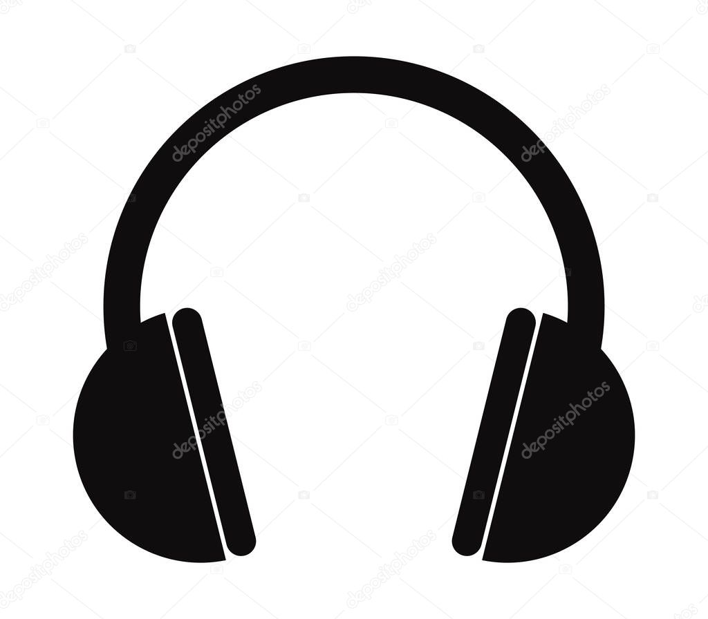 Headphones icon on white background