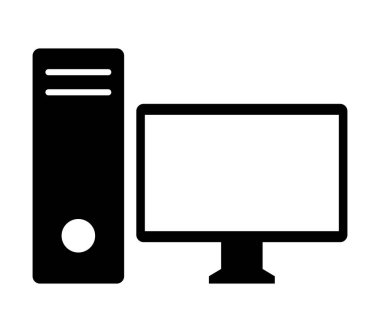 Beyaz arkaplanda bilgisayar simgesi