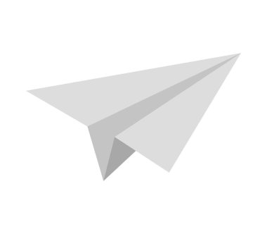 Kağıt Uçak simgesi beyaz arka plan üzerinde