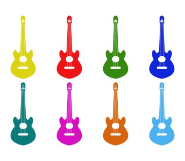 Beyaz arkaplanda gitar simgesi