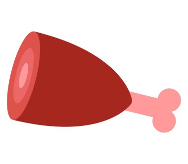 beyaz arkaplanda jambon simgesi