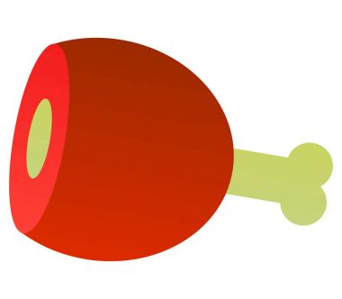 beyaz arkaplanda jambon simgesi