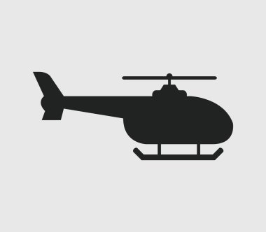 Beyaz arkaplanda helikopter simgesi