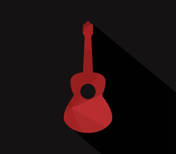 Ikona Kytara Bílém Pozadí — Stockový vektor