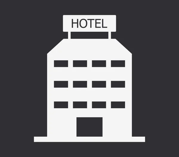 Ícone Hotel Fundo Branco — Vetor de Stock