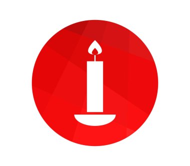 Beyaz arkaplanda mum simgesi