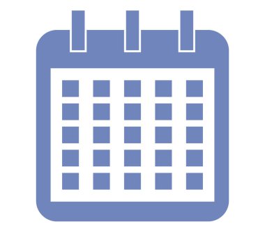 Beyaz arkaplanda takvim simgesi